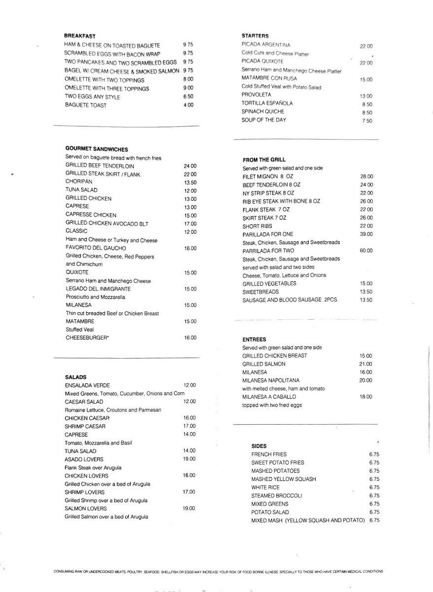 La Estancia Argentina Menu - Image 2