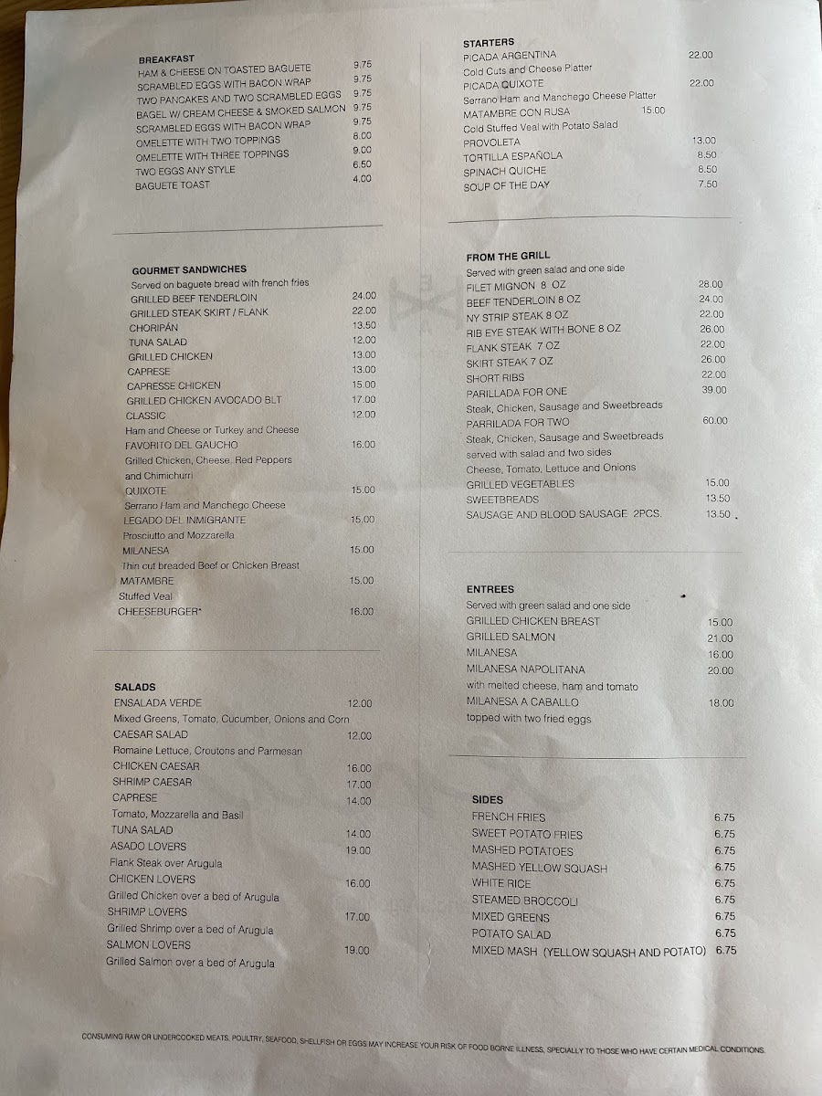 La Estancia Argentina Menu - Image 3